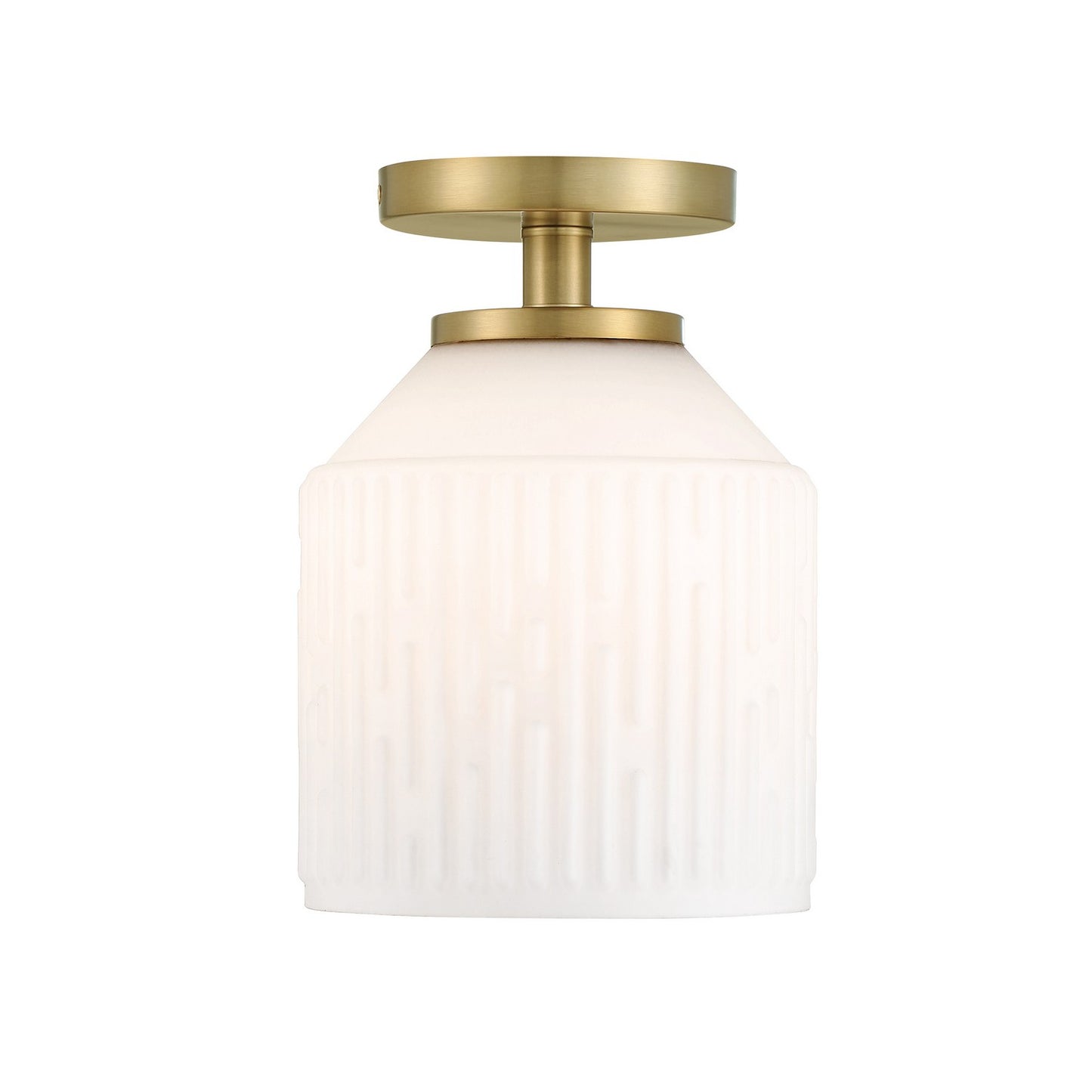 Ele One Light Semi Flush Mount in Brushed Gold