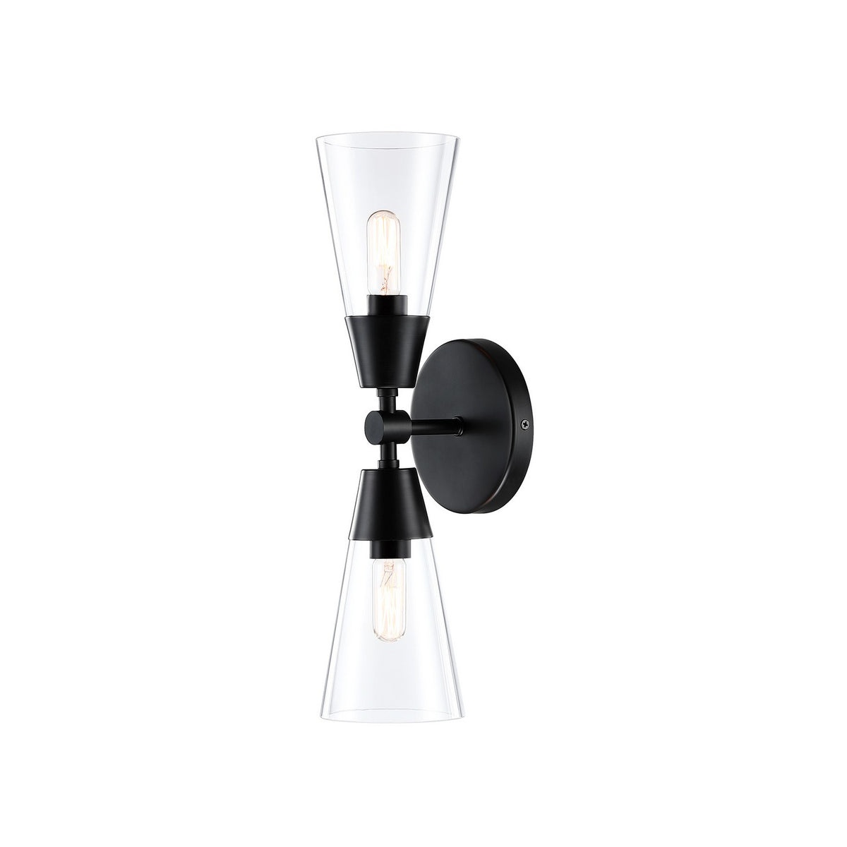 Norro Two Light Wall Sconce in Matte Black