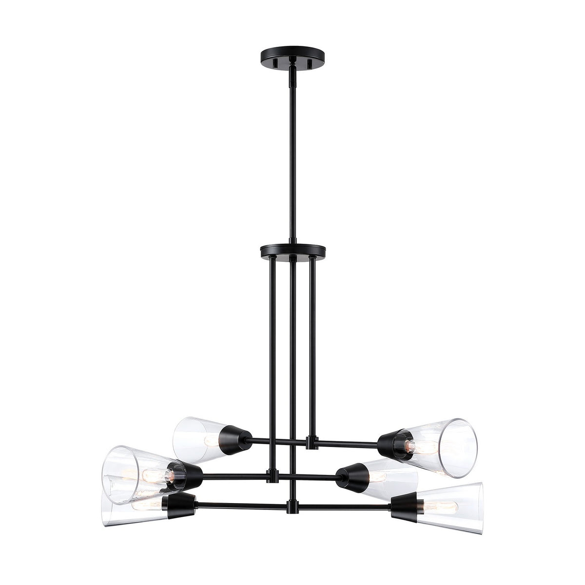 Norro Six Light Pendant in Matte Black