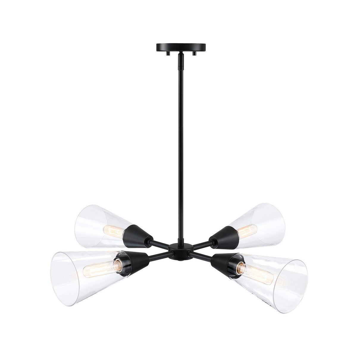 Norro Four Light Chandelier in Matte Black
