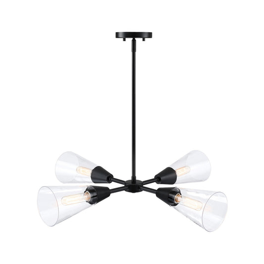 Norro Four Light Chandelier in Matte Black