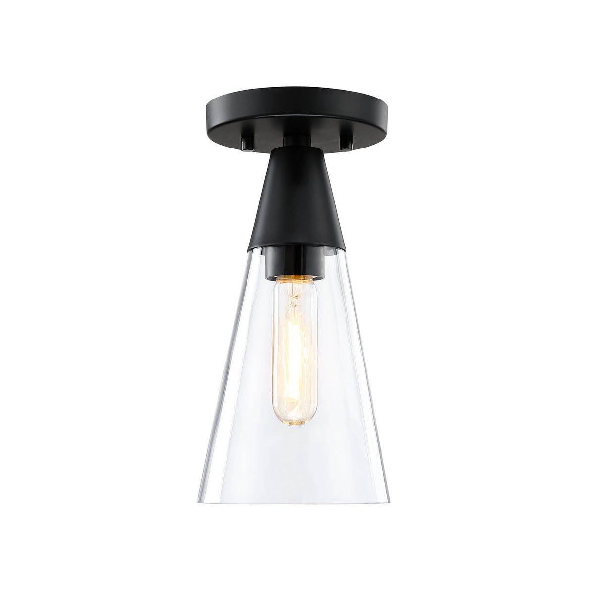 Norro One Light Flush Mount in Matte Black