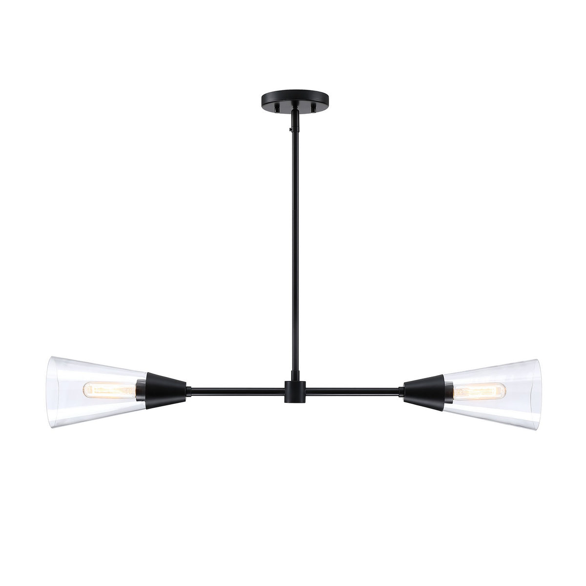 Norro Two Light Island Pendant in Matte Black