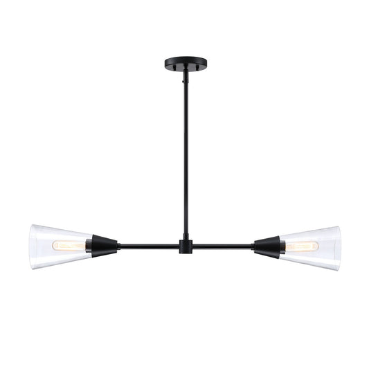 Norro Two Light Island Pendant in Matte Black
