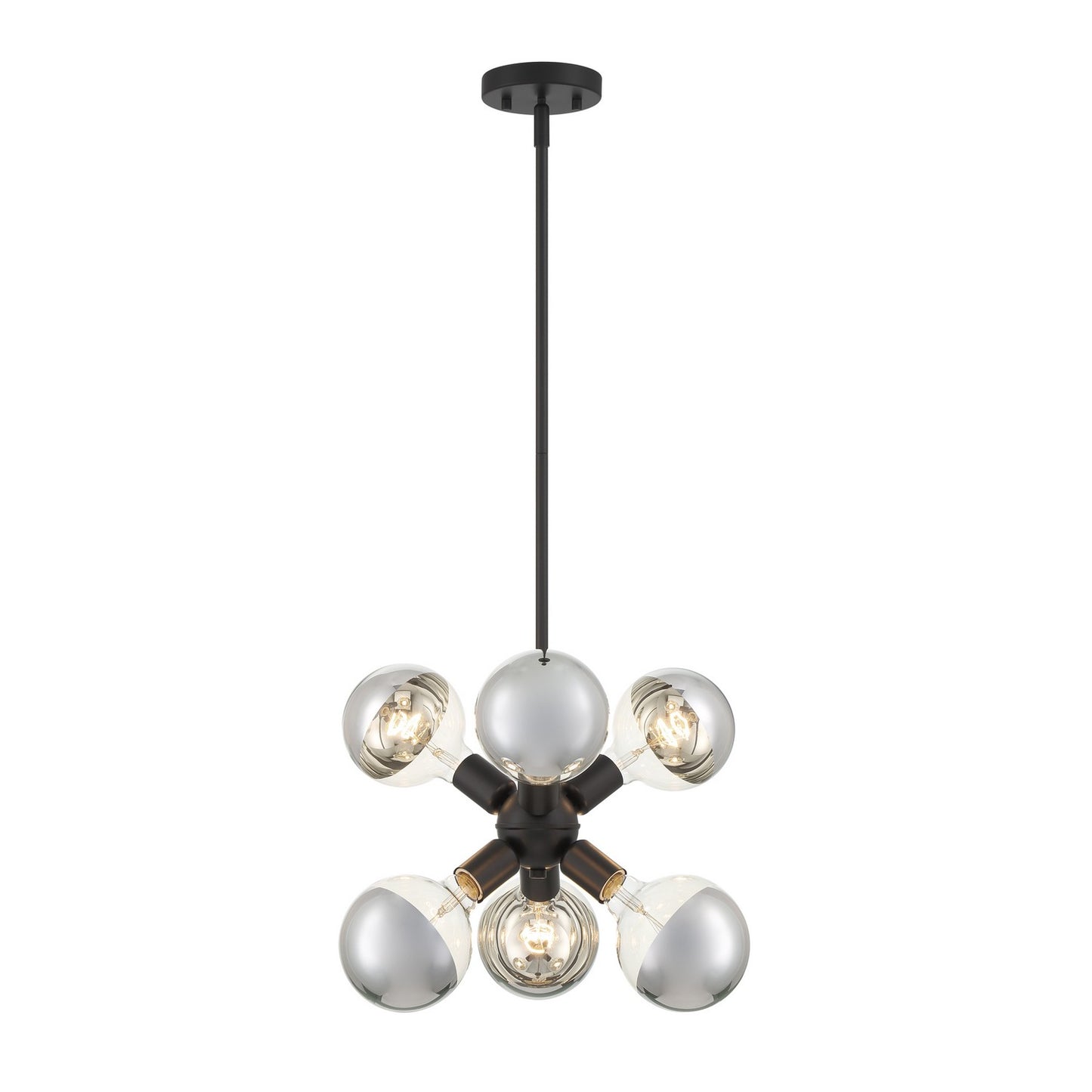 Gambit Six Light Pendant in Matte Black