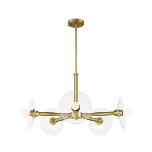 Litto Five Light Chandelier in Brushed Gold