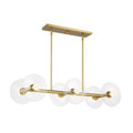 Litto Six Light Island Pendant in Brushed Gold