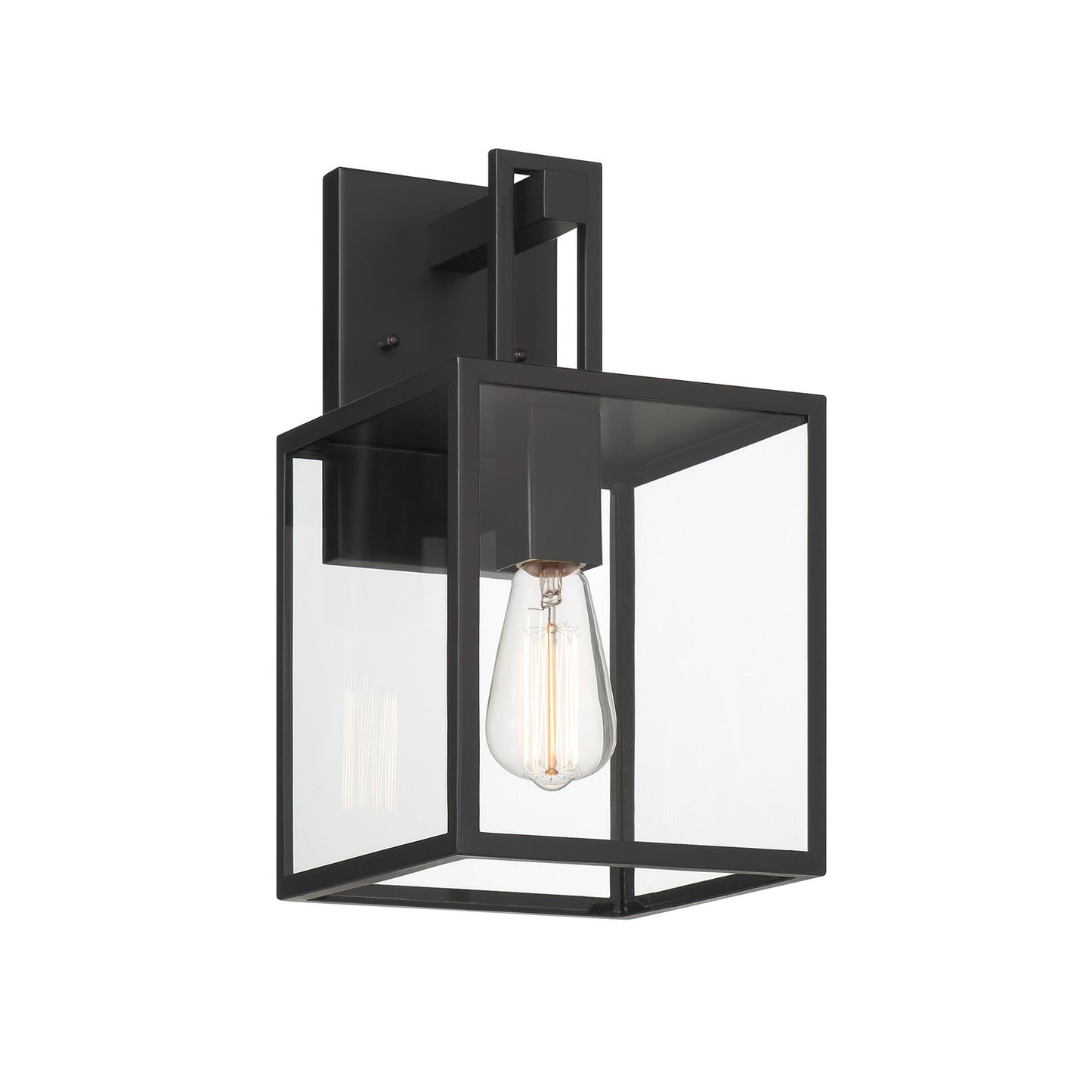 Preston One Light Wall Lantern in Matte Black