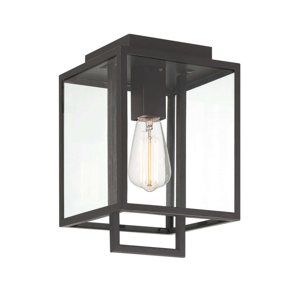Preston One Light Wall Lantern in Matte Black