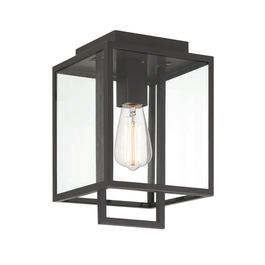 Preston One Light Wall Lantern in Matte Black