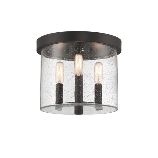 Otto Three Light Flushmount in Matte Black