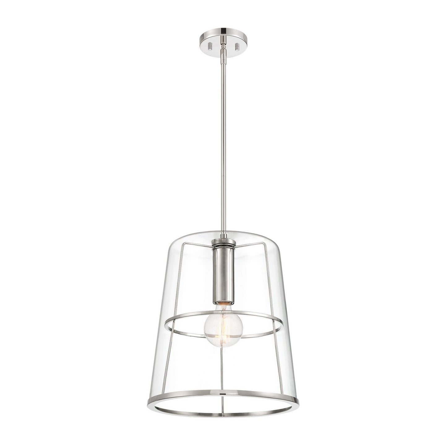 Alonzo One Light Pendant in Polished Nickel