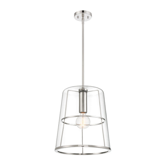 Alonzo One Light Pendant in Polished Nickel