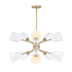 Biba Ten Light Chandelier in Brushed Gold
