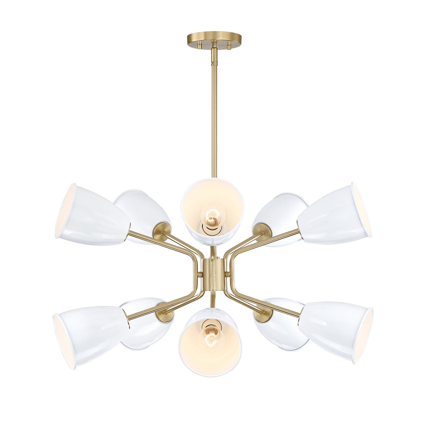 Biba Ten Light Chandelier in Brushed Gold