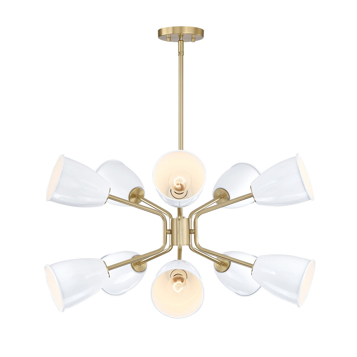 Biba Ten Light Chandelier in Brushed Gold