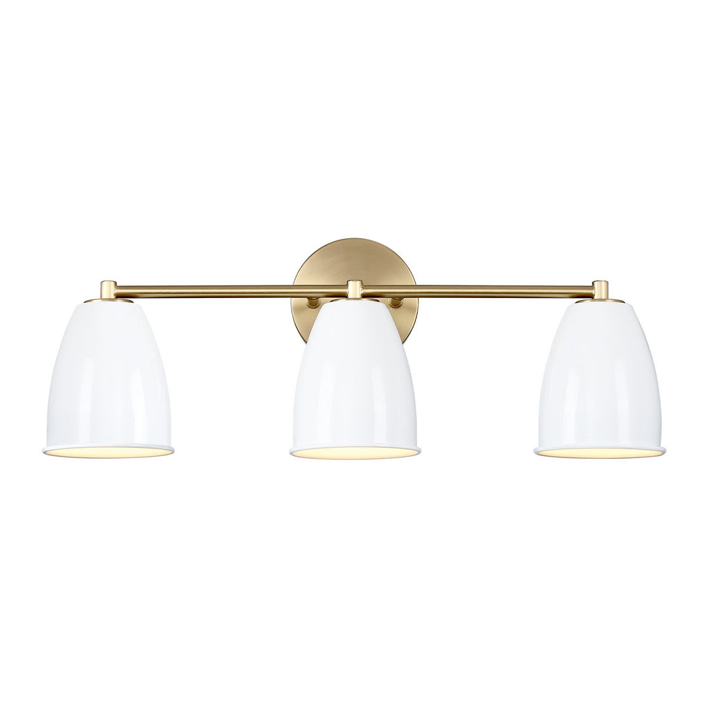 Biba Three Light Vanity in Brushed Gold