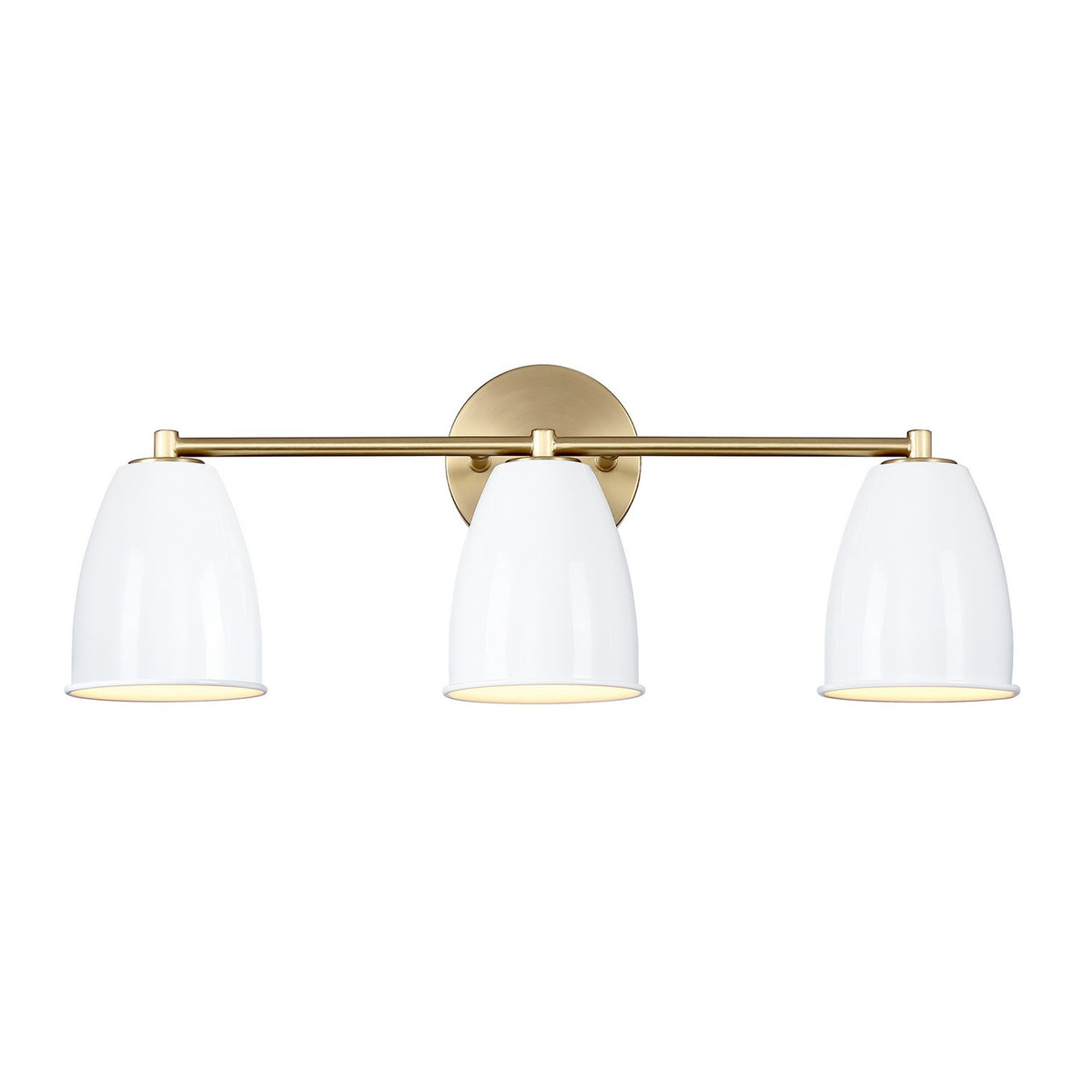 Biba Three Light Vanity in Brushed Gold