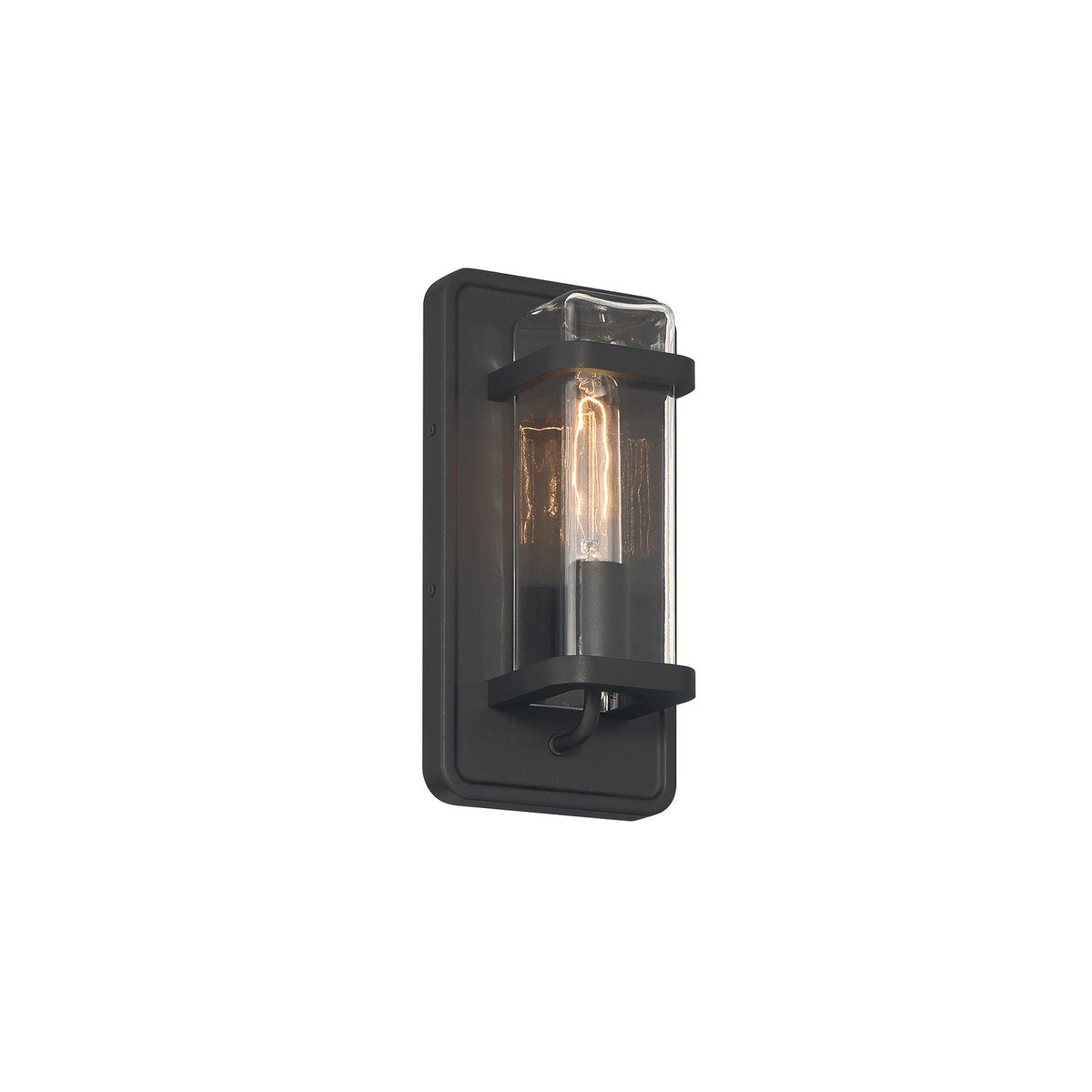 Pearl Street One Light Wall Lantern in Black