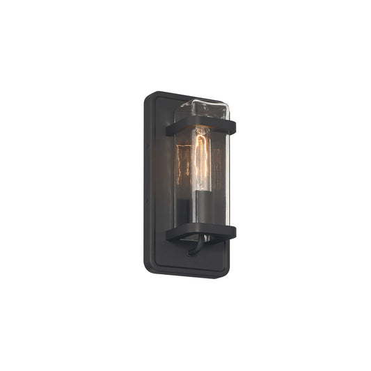 Pearl Street One Light Wall Lantern in Black