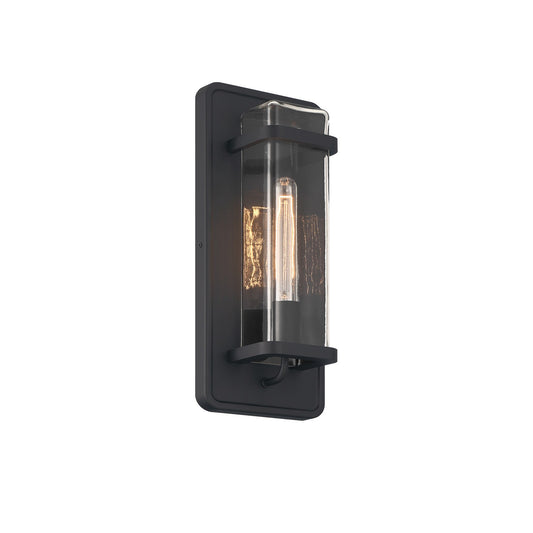 Pearl Street One Light Wall Lantern in Black