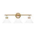 Belcarra Three Light Bath in Satin Brass