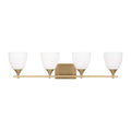 Toffino Four Light Bath in Satin Brass