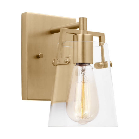 Crofton One Light Wall Sconce in Satin Brass
