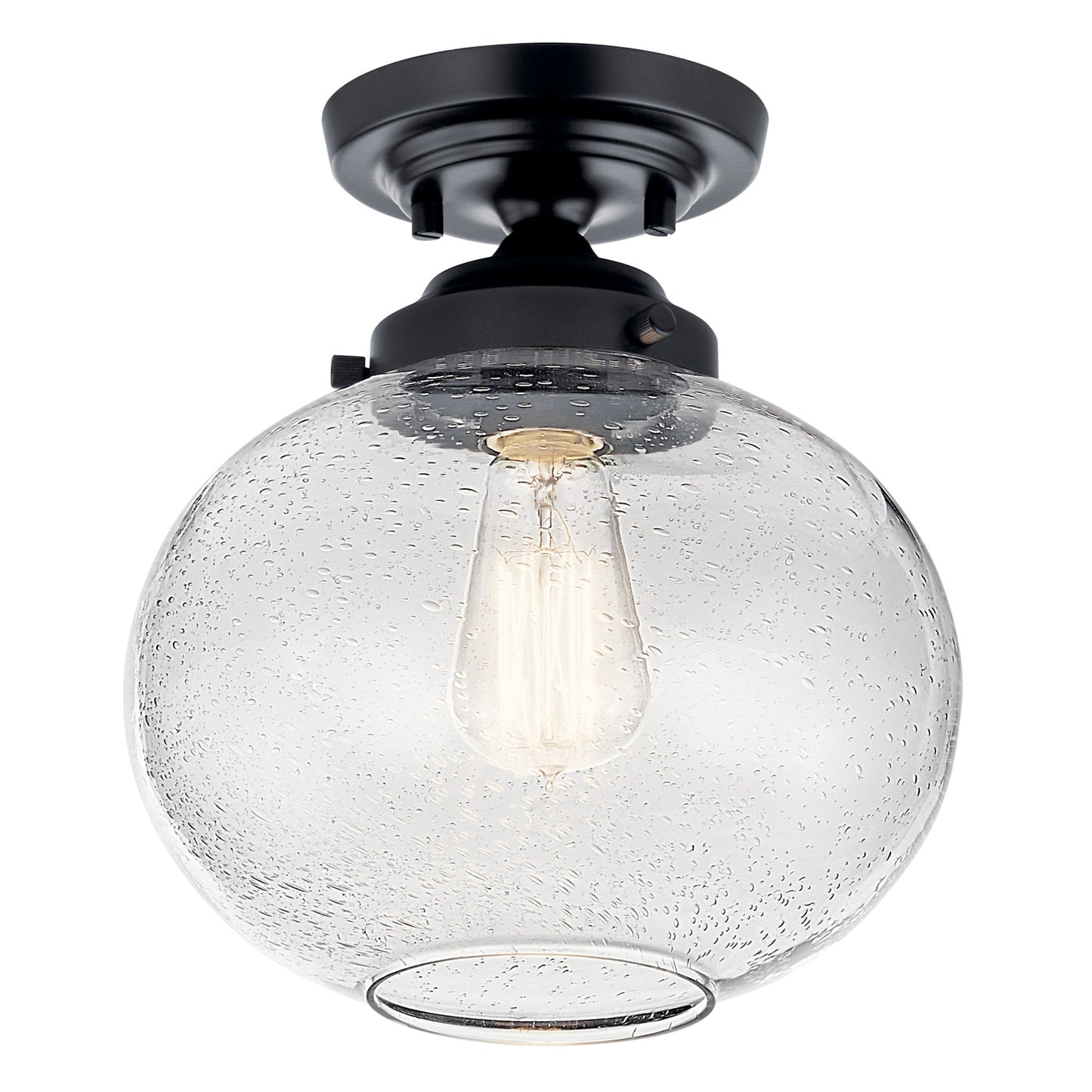 Avery One Light Semi Flush Mount in Black