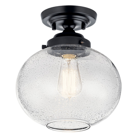 Avery One Light Semi Flush Mount in Black