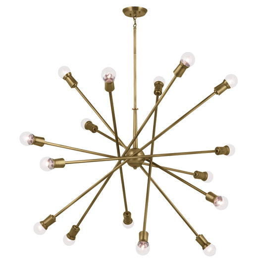 Armstrong 16 Light Chandelier in Natural Brass