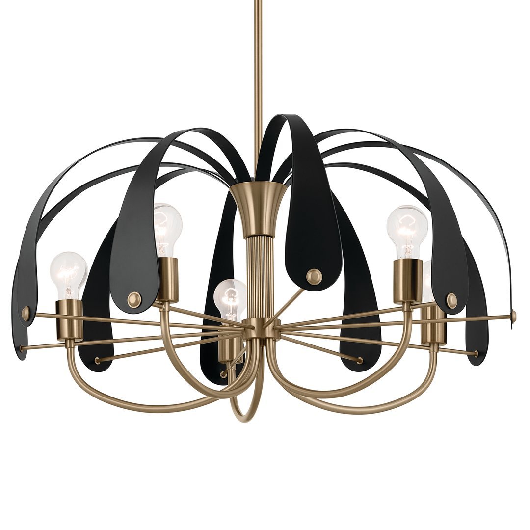 Petal Five Light Chandelier in Champagne Bronze