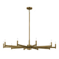 Erzo Ten Light Chandelier in Natural Brass