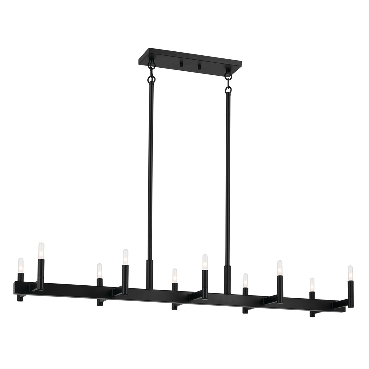 Erzo Ten Light Linear Chandelier in Black
