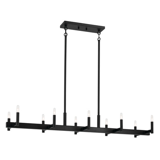 Erzo Ten Light Linear Chandelier in Black