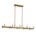 Erzo Ten Light Linear Chandelier in Natural Brass