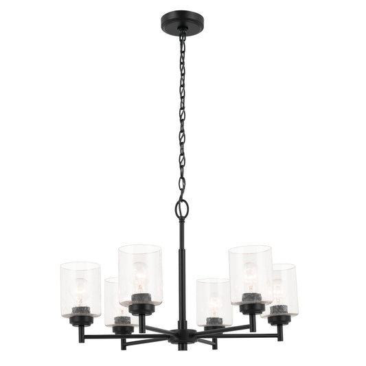 Winslow Six Light Chandelier in Black