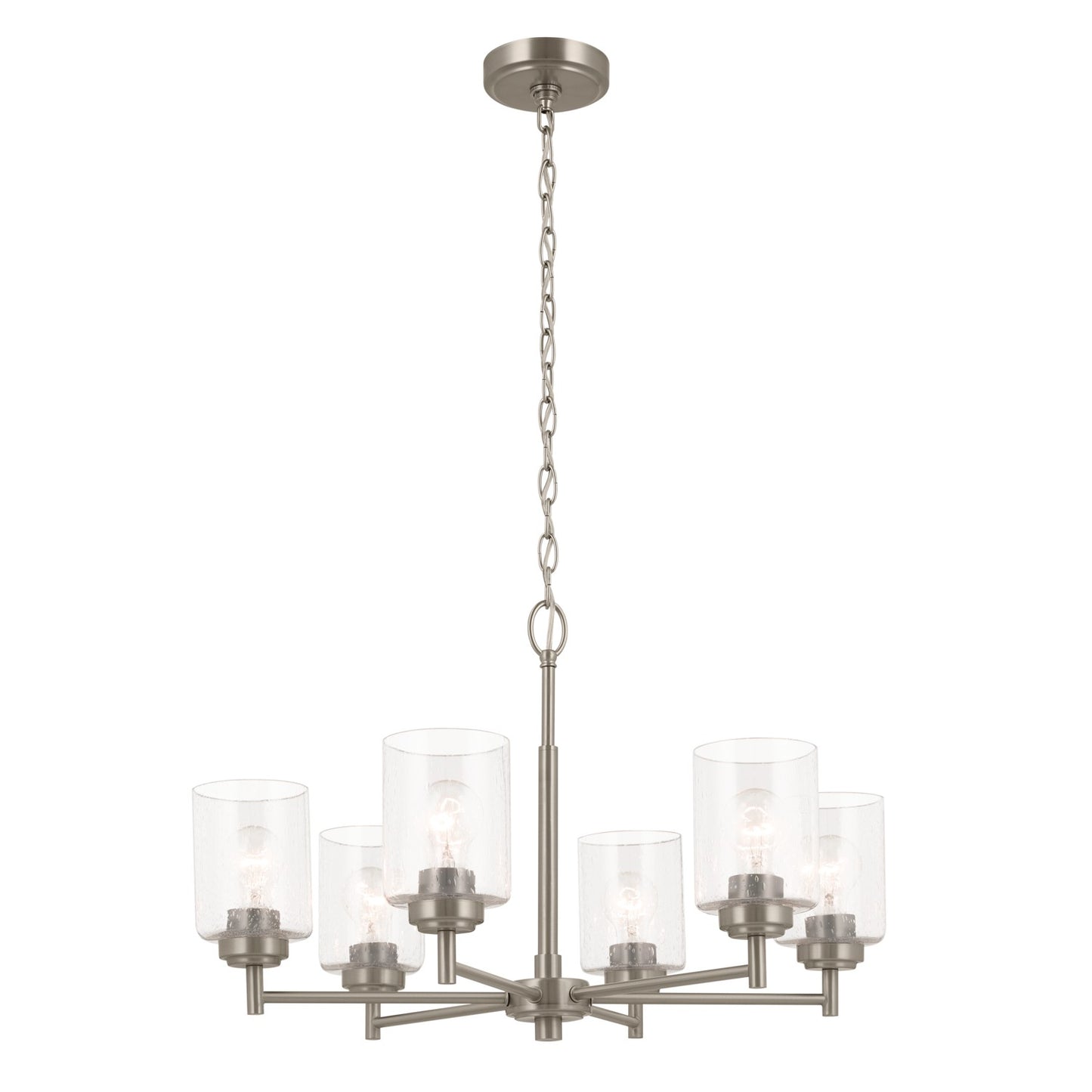 Winslow Six Light Chandelier in Brushed Nickel