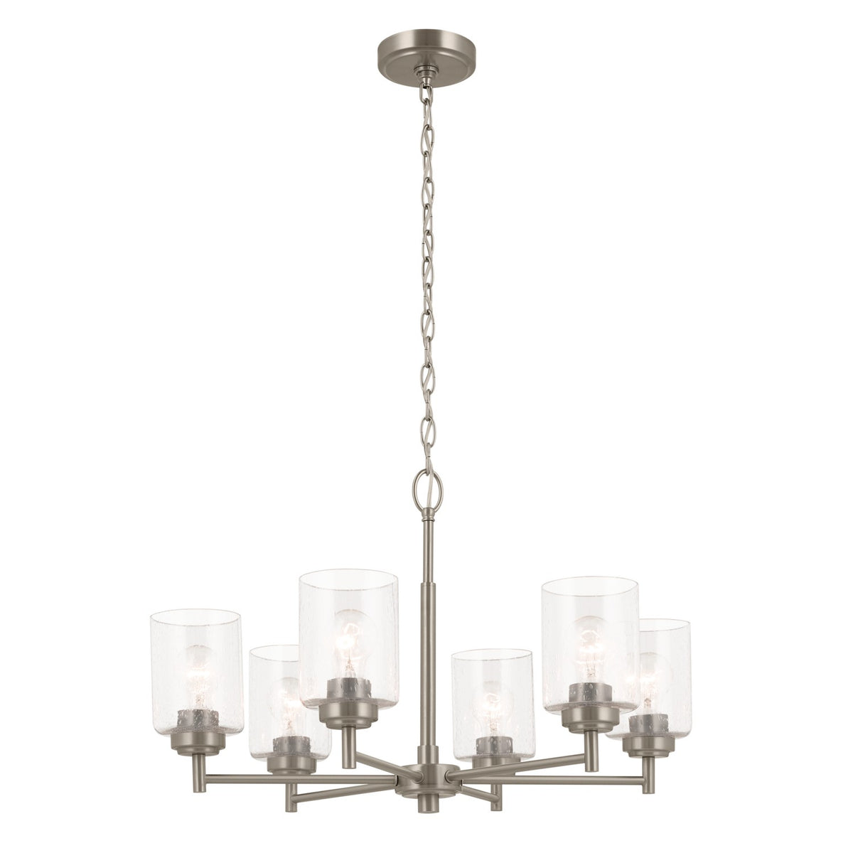 Winslow Six Light Chandelier in Brushed Nickel