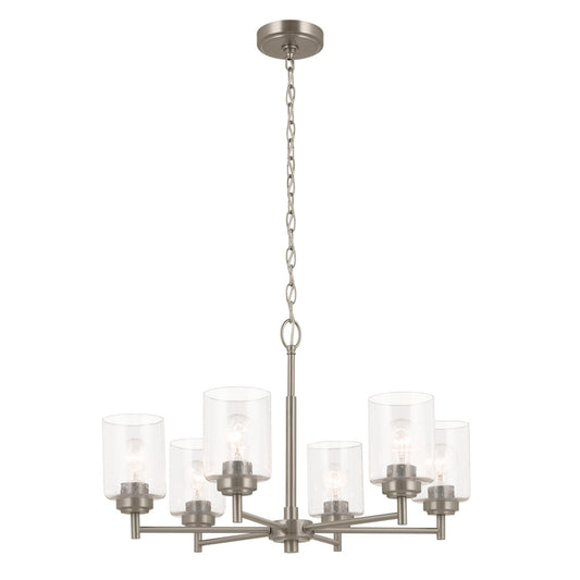 Winslow Six Light Chandelier in Brushed Nickel