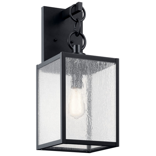 Lahden One Light Outdoor Wall Mount in Black Textured