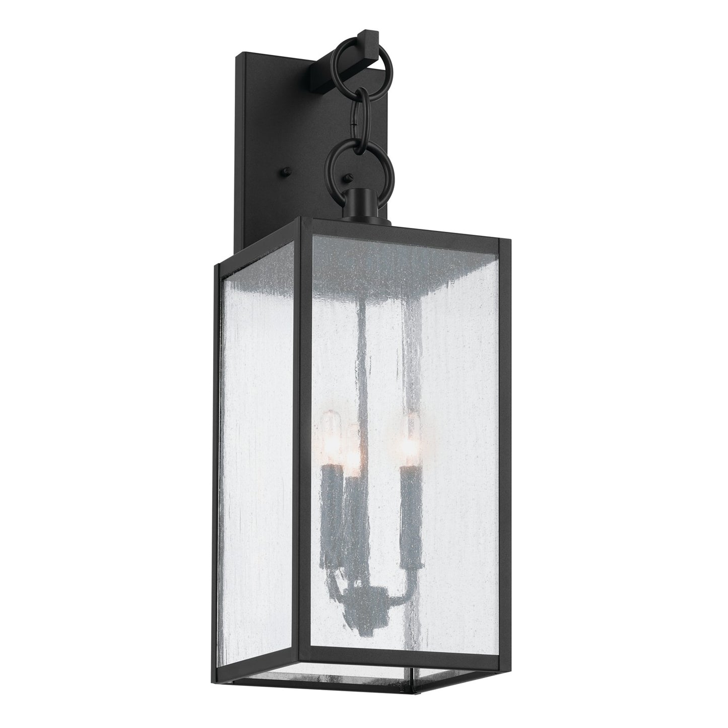 Lahden Three Light Outdoor Wall Mount in Black