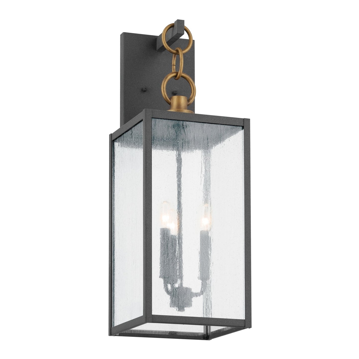Lahden Three Light Outdoor Wall Mount in Weathered Zinc