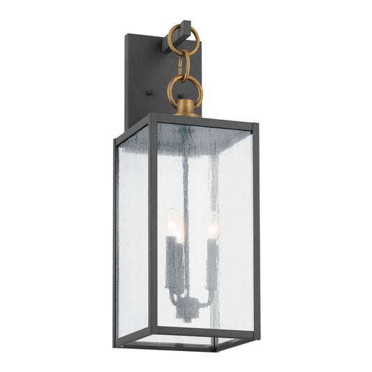Lahden Three Light Outdoor Wall Mount in Weathered Zinc