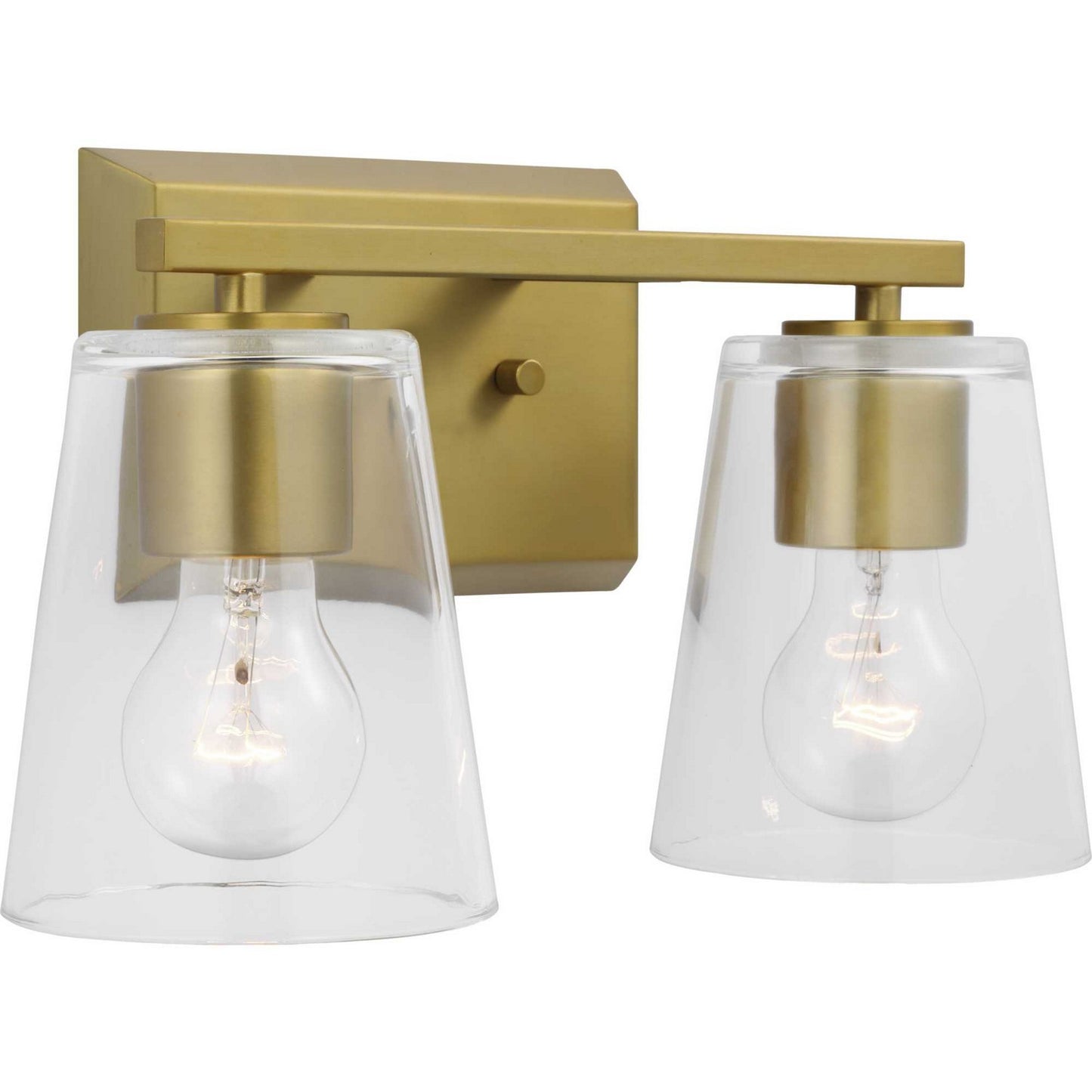 Vertex Two Light Bath in Brushed Gold