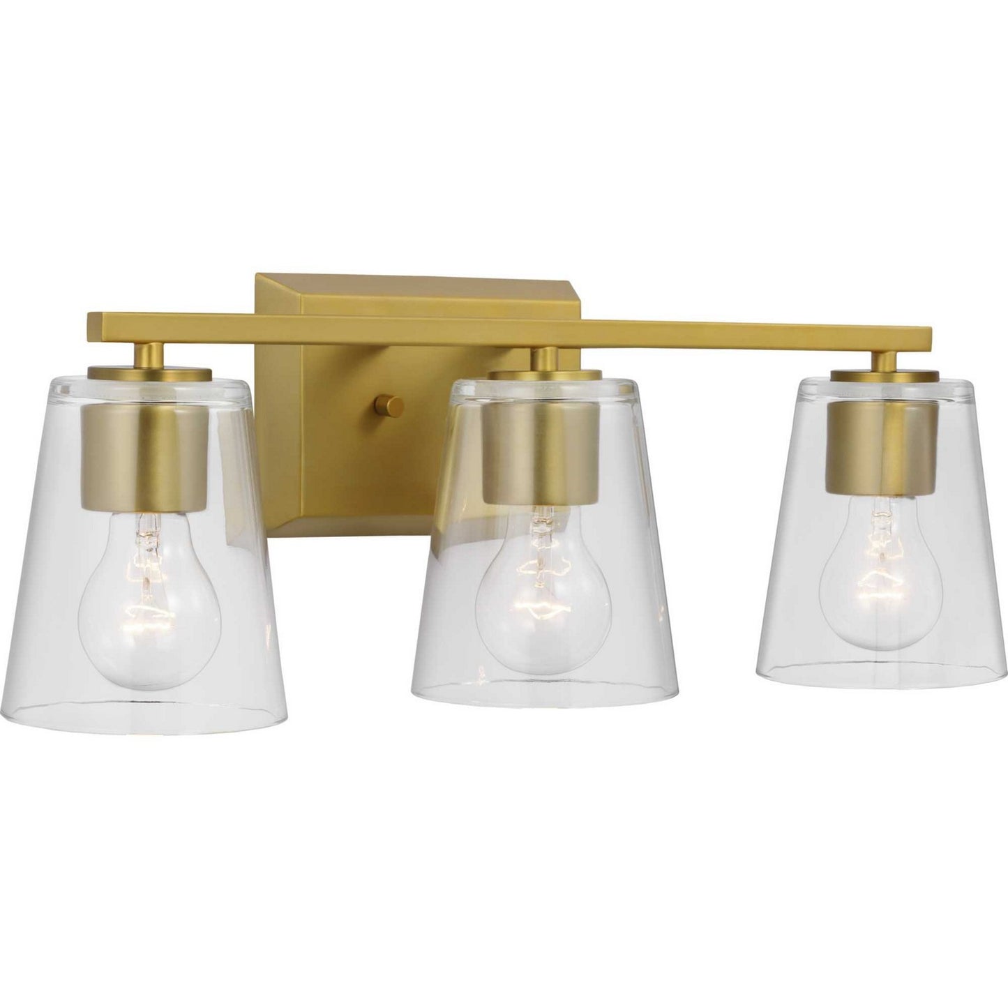 Vertex Three Light Bath in Brushed Gold