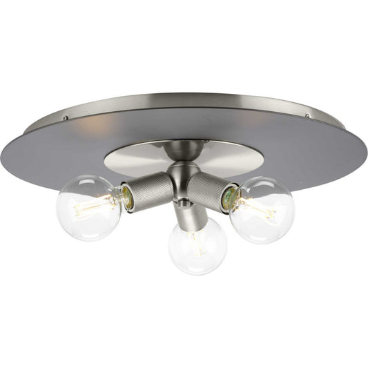 Trimble Three Light Flush Mount in Brushed Nickel