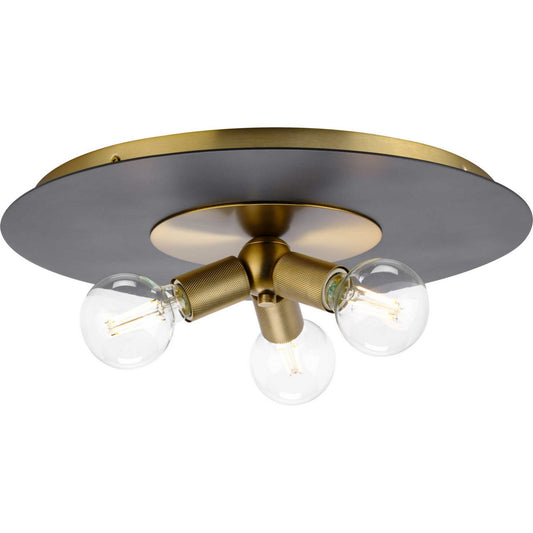 Trimble Three Light Flush Mount in Brushed Bronze