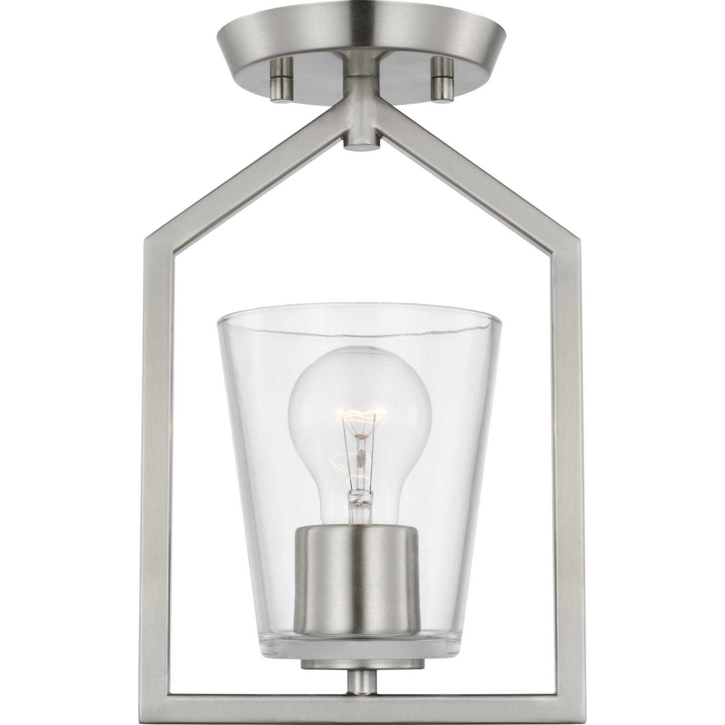 Progress Lighting - P350258-009 - One Light Semi Flush Mount - Vertex - Brushed Nickel