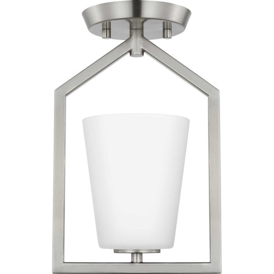 Progress Lighting - P350259-009 - One Light Semi Flush Mount - Vertex - Brushed Nickel